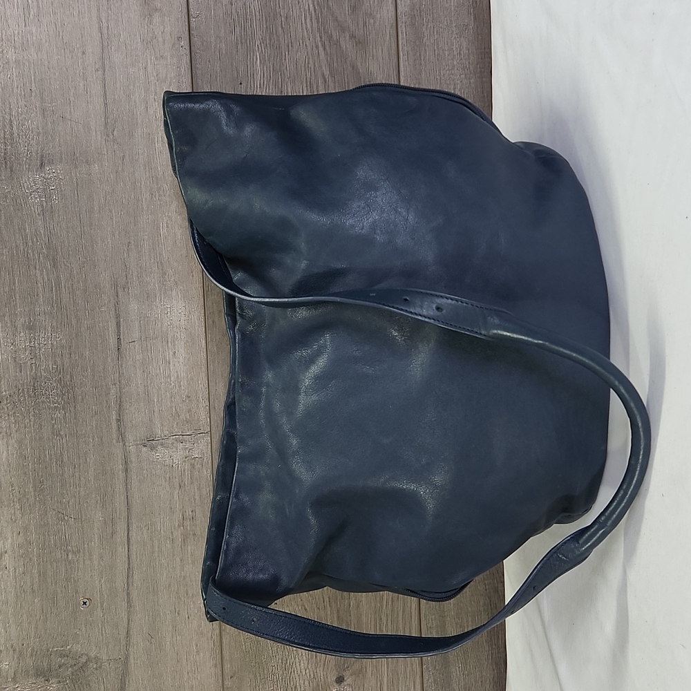 The Sak Collection Blue Leather Large Tote Crossbody Shoulder Bag